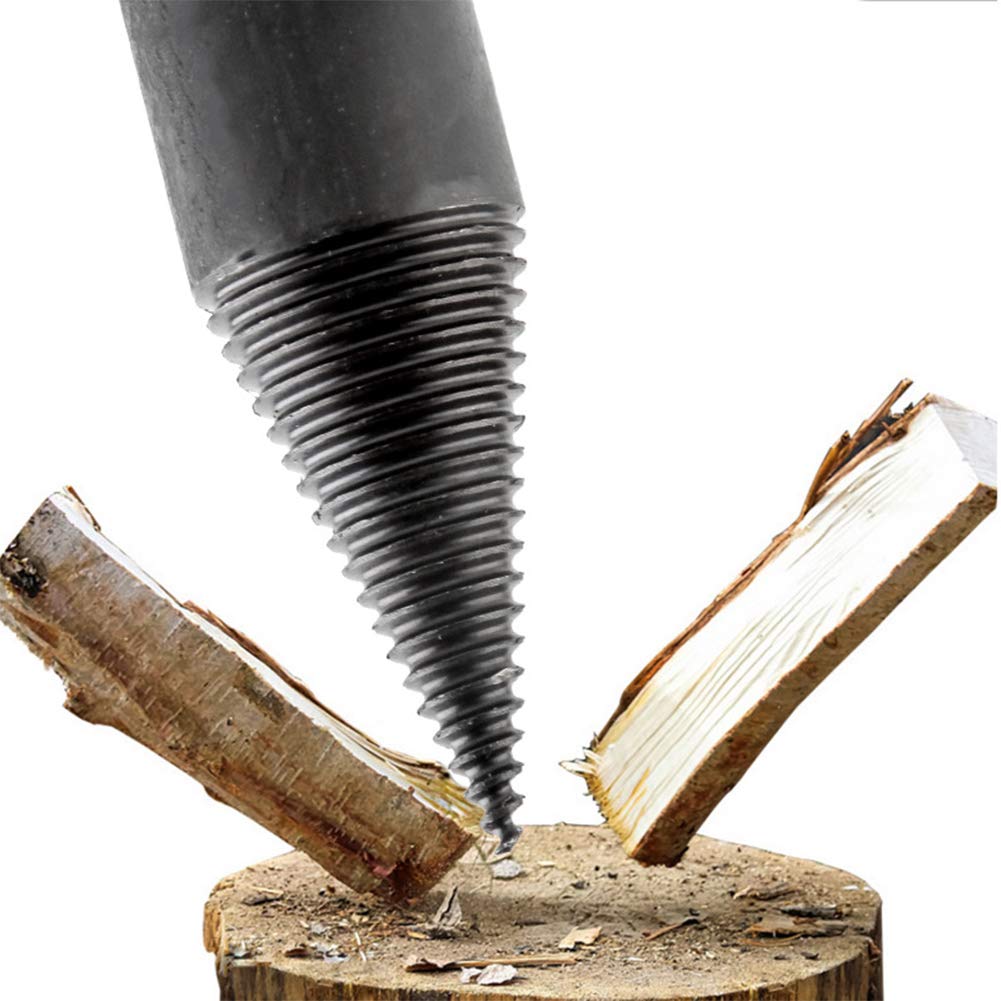 32mm Firewood Splitter Drill Bits Round/Square/Hex Shank Cutting Wood Splitter High Speed Steel Screw Splitting Cone Twist Auger 1Pcs