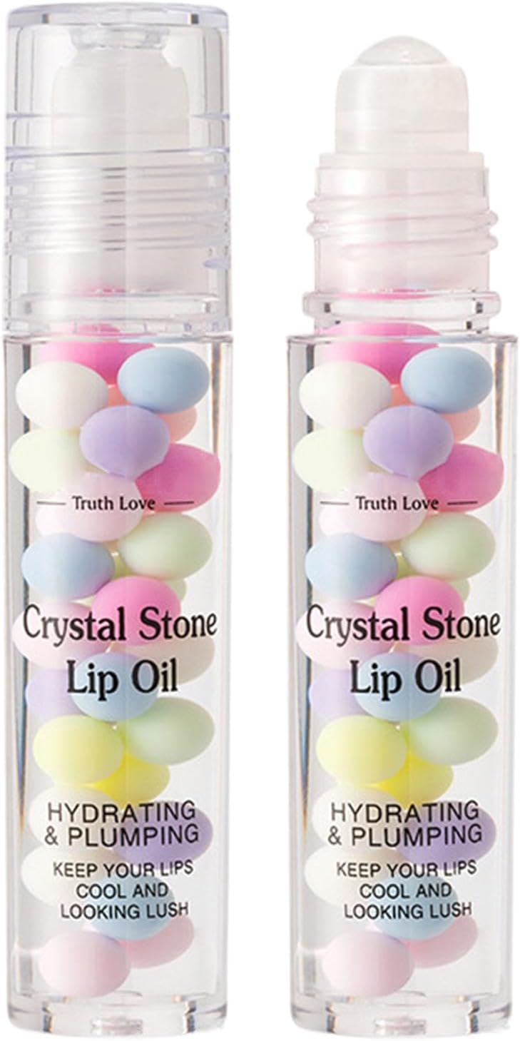 Roll Lip Oil, Lip Gloss Sets & Lip Masks For Teenage Girls, Roll- Lip Oil Set Lip Glaze Transparent Colorless Moisturizing Lip Lotion Hydrating Lip Oil Set For Women & Girl