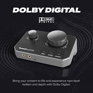 Sound Blaster G8 – Hi-Res Gaming USB DAC with dual USB audio mixing, Dolby Digital, Acoustic Engine, 10-band equalizer, HDMI ARC, RCA in/-out, Optical in/-out, Mic-in, Headset-in for Gamers