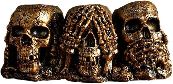 Planter, Planter, Skull, Skull, Skull, Skull, Figurine, Object, Trinket Holder, Pen Holder, Halloween Props, Interior Decoration