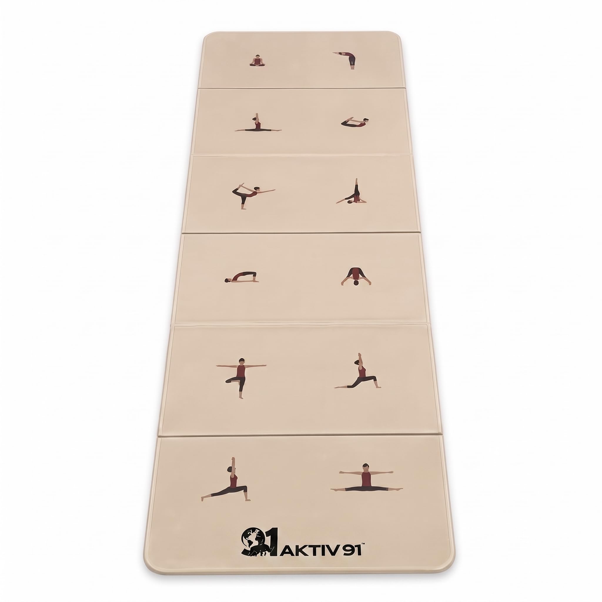 MAT-ULTRA 6-Fold Foldable POE 10mm Yoga and Pilates Mat (Beige) | POE 10mm Mat-image-13
