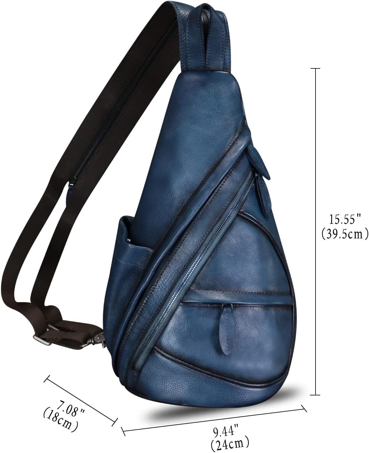 Genuine Leather Sling Bag for Men and Women Leather Sling Backpack Purses Chest Bag... - Image 5