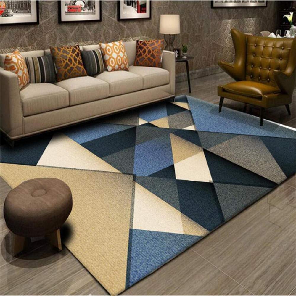 Tapis de salon entretien facile à coupe de contour 160x230cm résistant