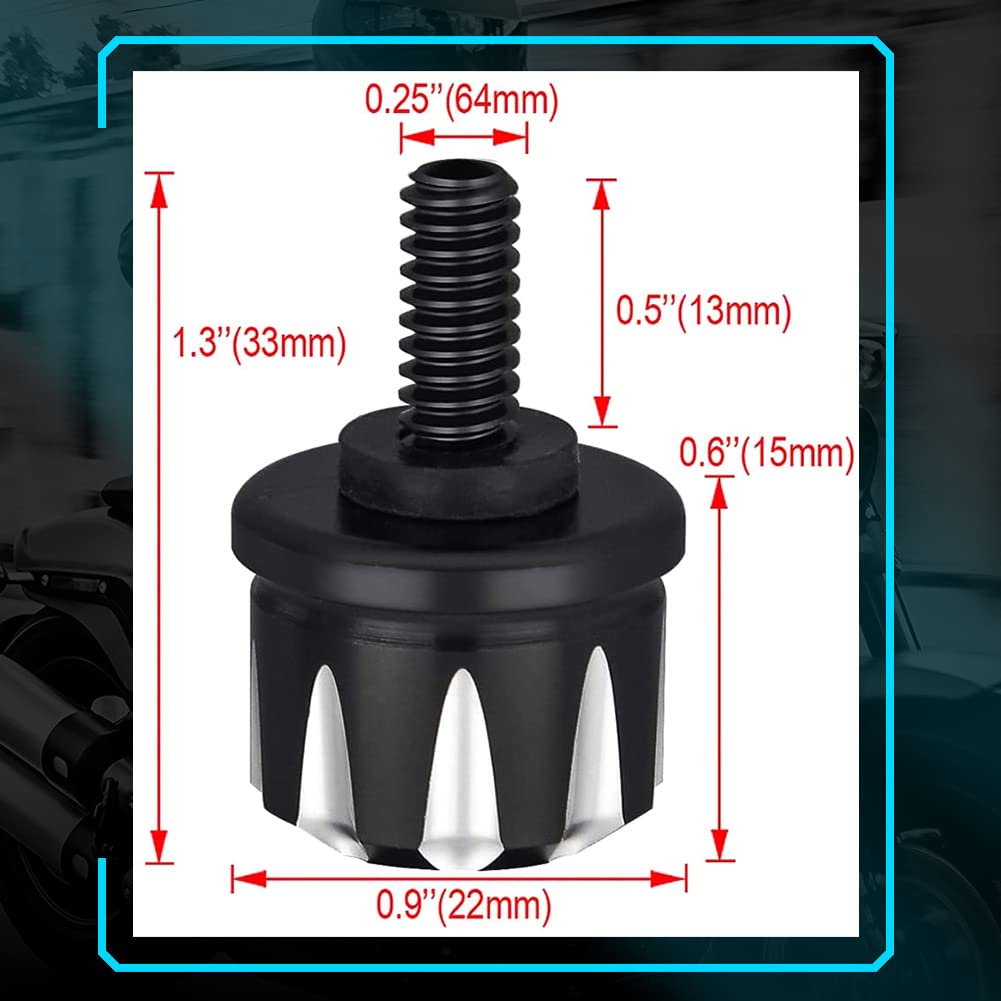 KATUR Sitzschraube Für Harley - Schwarz, Aluminium, Quick-Release, Für Sportster Dyna Touring