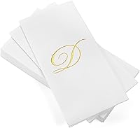 Vista 47 de AMERICAN HOMESTEAD - Toallas de mano desechables – Servilletas de invitados con monograma de lámina plateada – Toallas de papel de baño similares al