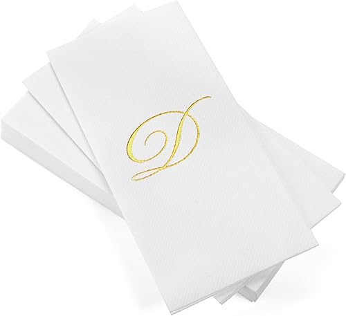 Miniatura 53 de AMERICAN HOMESTEAD - Toallas de mano desechables – Servilletas de invitados con monograma de lámina dorada – Toallas de papel de baño similares al