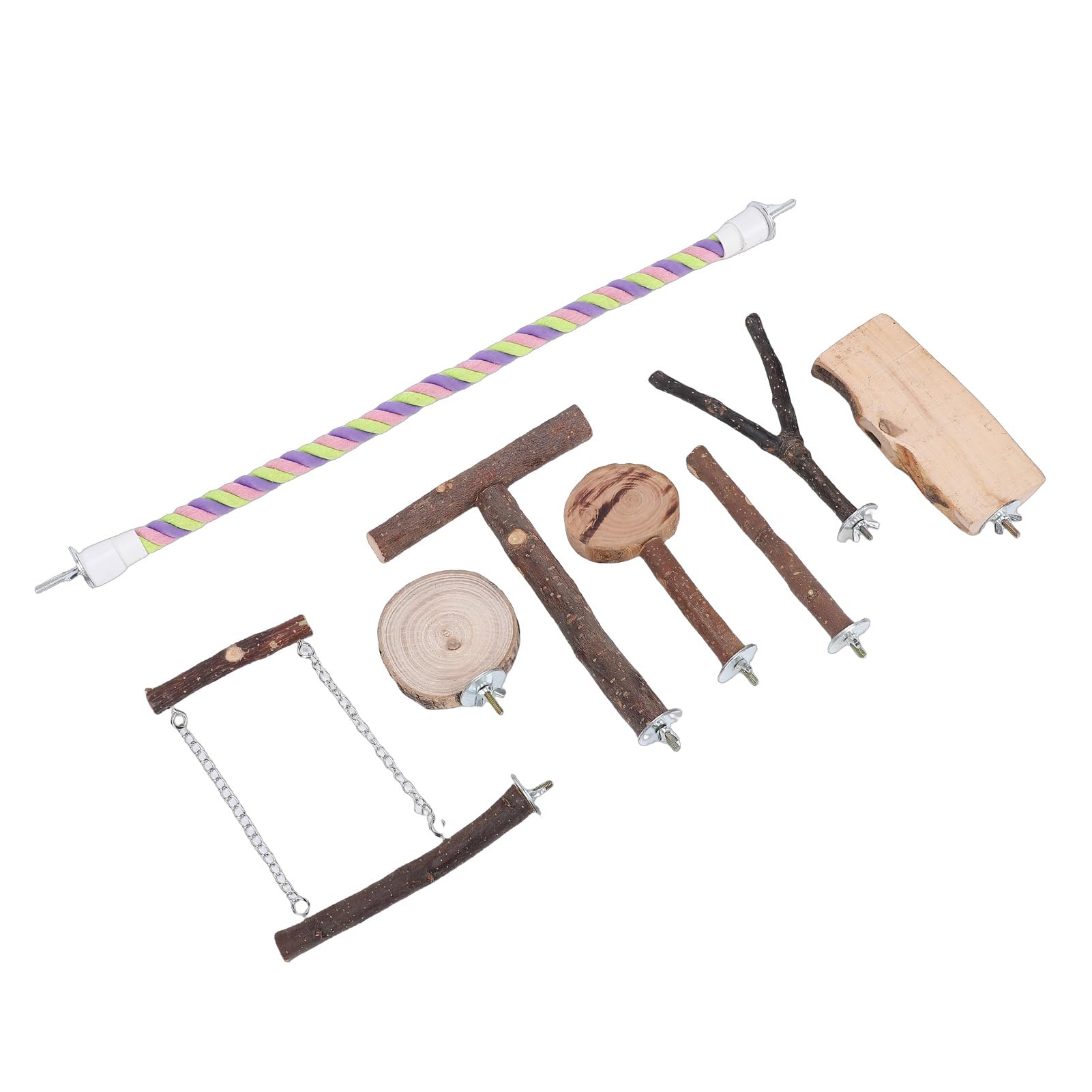 Ptak papuga huśtawka zabawki do żucia klatka okoń Combo Playstand zestaw zabawek Applewood dla papug różnej wielkości