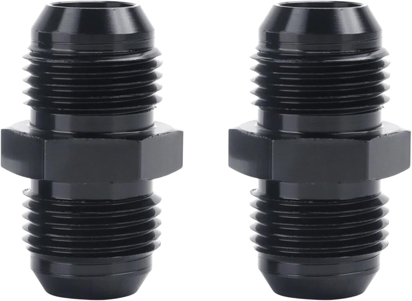 2Pcs 10AN to 10AN Male Flare Coupler Straight Fuiel Hose Adapter Fitting