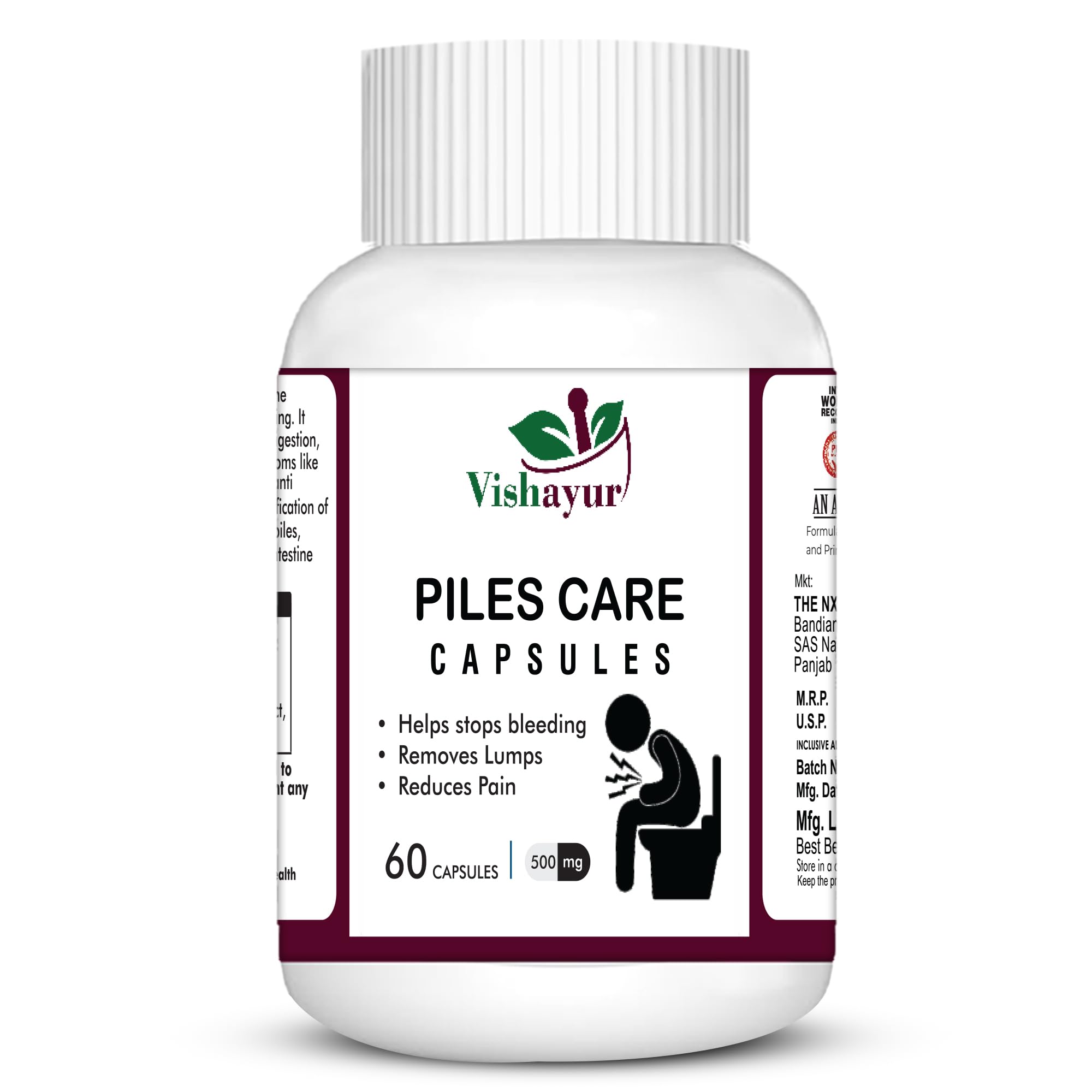 Vishayur Piles Care 60 Capsules | Ayurvedic Piles Medicine for Natural Relief from Hemorrhoids, Fissures & Fistula | Reduces Pain, Itching & Bleeding, For Men and Womens (Pack of 1)-image-33