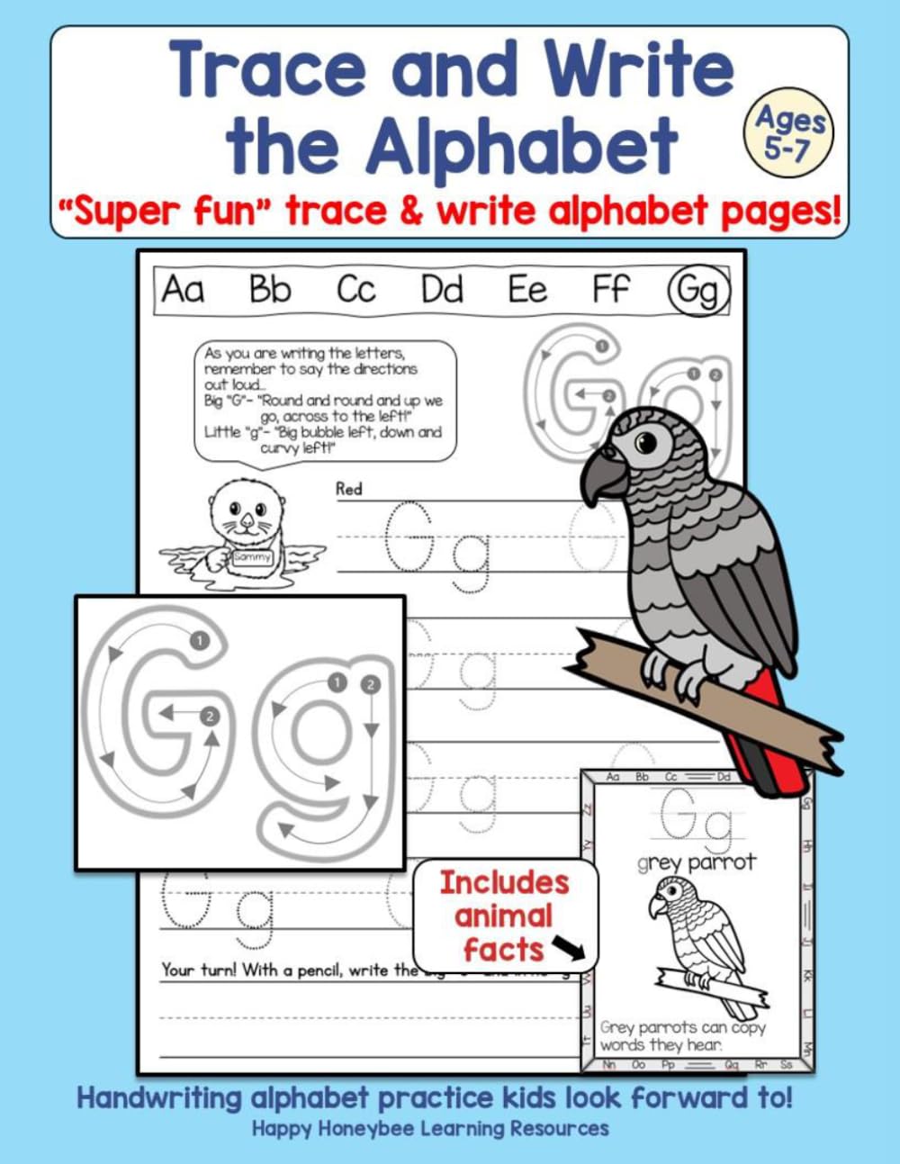 Trace and Write the Alphabet: "Super fun" trace & write alphabet pages! Includes animal facts. Handwriting alphabet practice kids look forward to! Ages 5-7 (Early Reading)