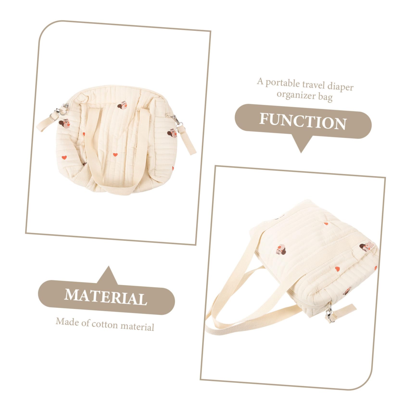 Borsa per Pannolini da Viaggio in Cotone, Pratica e Durevole, da Appendere al Passeggino, per Riporre Pannolini e Accessori Bebè