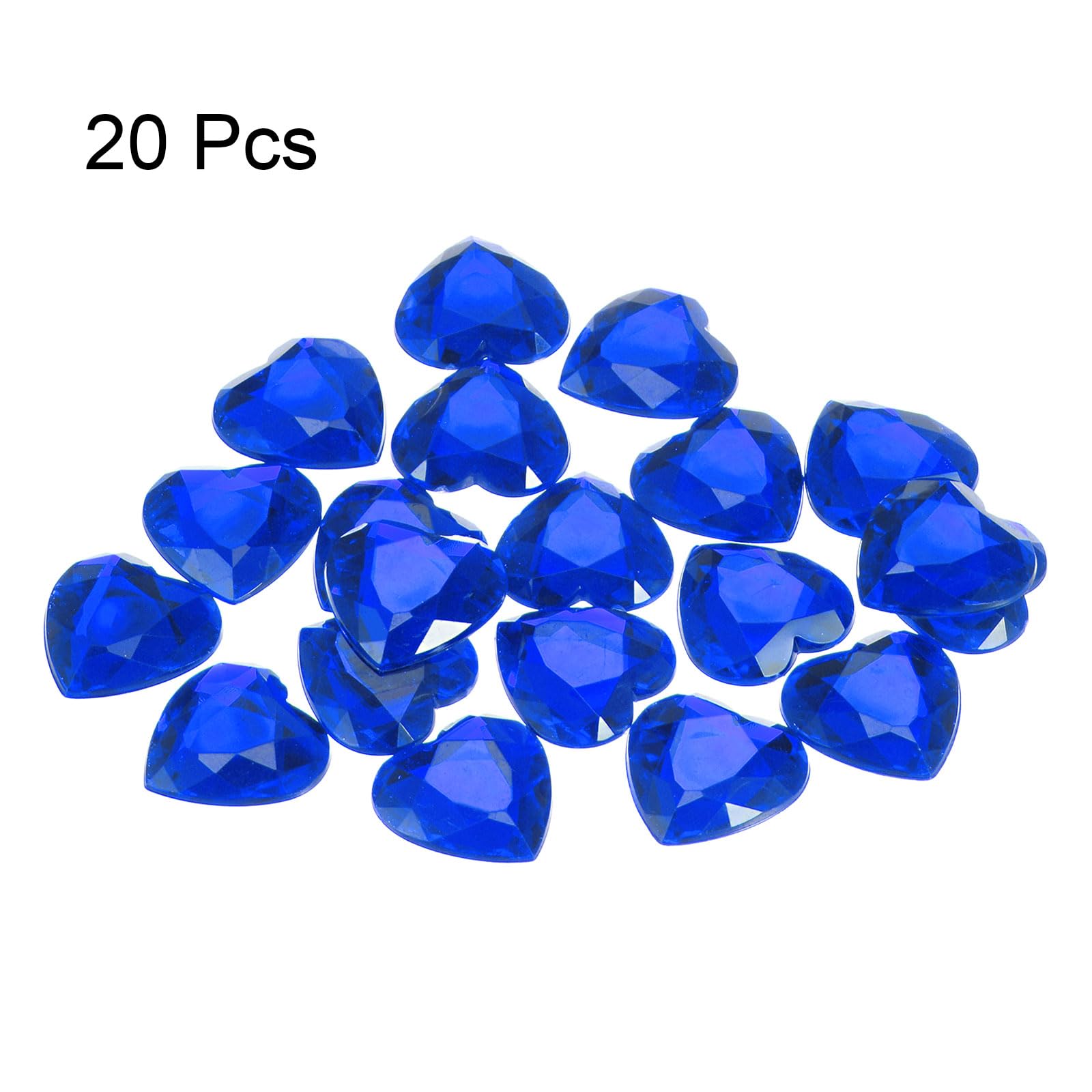 MECCANIXITY Lot de 20 strass en acrylique en forme de cœur à dos plat pour la Saint-Valentin, la fabrication de bijoux, la fabrication de cartes, 25 mm, violet foncé