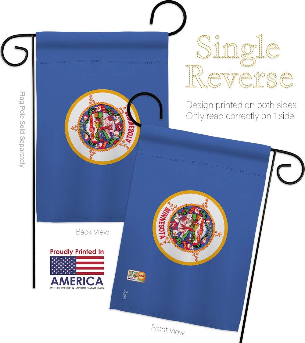 Minnesota Garden Flag Set Wall Holder Americana States USA American Territories Republic Country Particular Area Small Decorative Gift Yard House Banner Made In 13 X 18.5