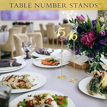Table Numbers Metal Table Numbers 1-20 For Wedding Reception 12 Inch With Sturdy Holder Base