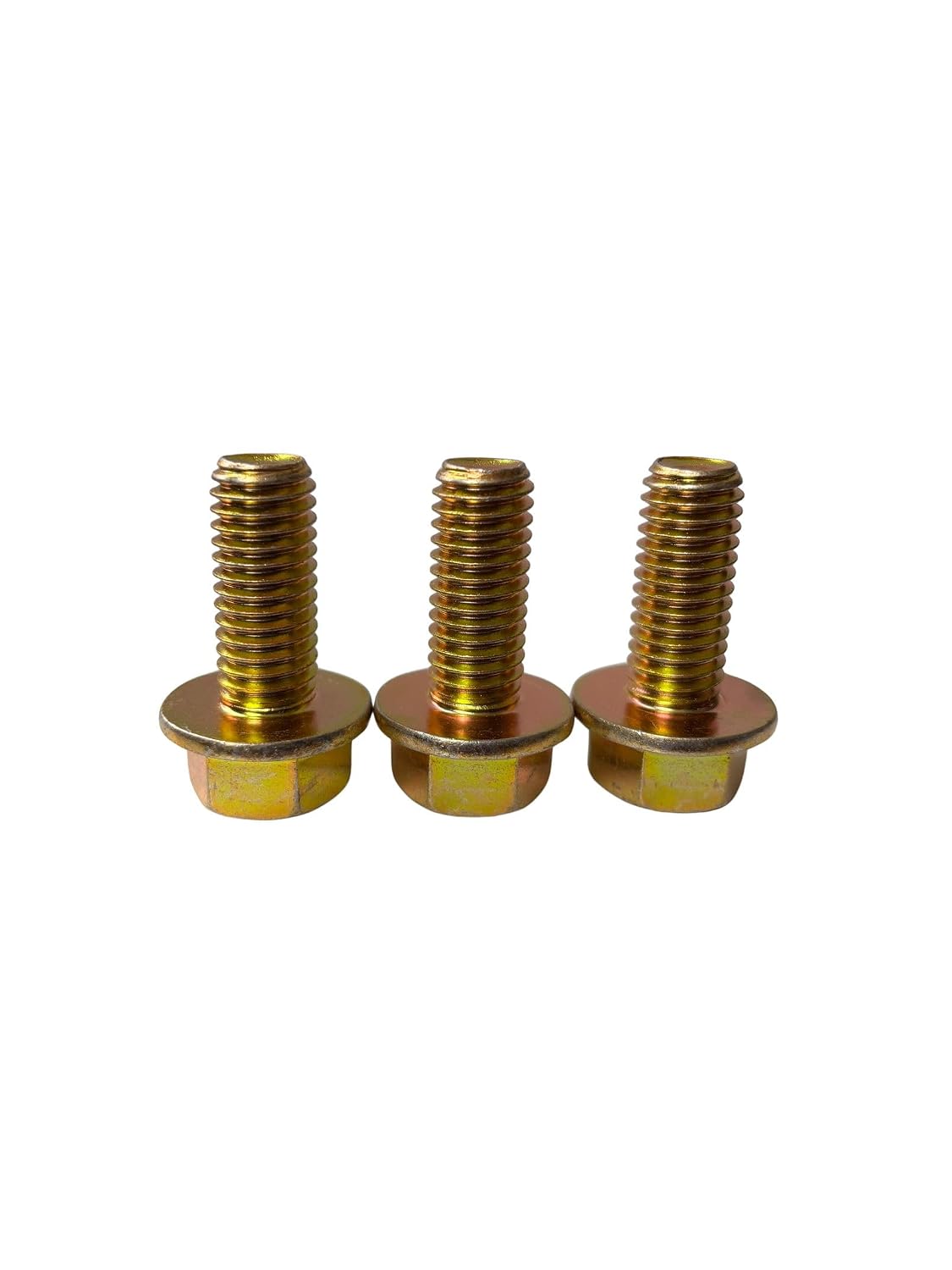 (25 Pieces) 1/2-13x1 1/4" Grade 8 Hex Flange Bolts Screws UNC Coarse Full Threads Zinc Yellow Trivalent