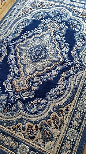 Miniatura 2 de EMIRATES Alfombra tradicional persa con diseño azul oscuro 520 (5 pies 3 pulgadas x 7 pies 2 pulgadas)