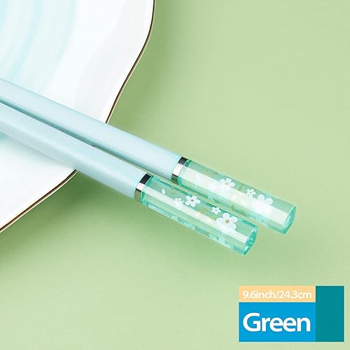 Miniatura 6 de 5 pares de palillos de fibra de vidrio, reutilizables, aptos para lavavajillas, 9.63 pulgadas9.6 in, mate, antideslizantes, para