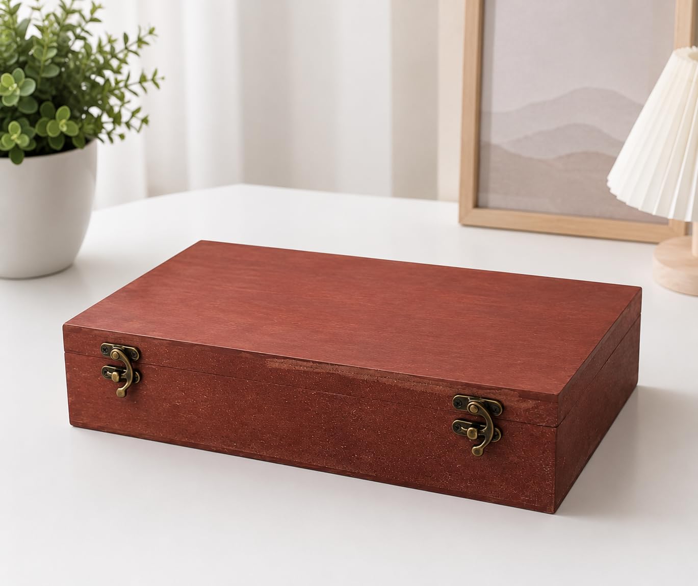 MDF Box Craft red Wooden Sheet Craft, Decoupage, Resin Art Work & Decoration (Box Dimensions (12x8x3) inch-image-27