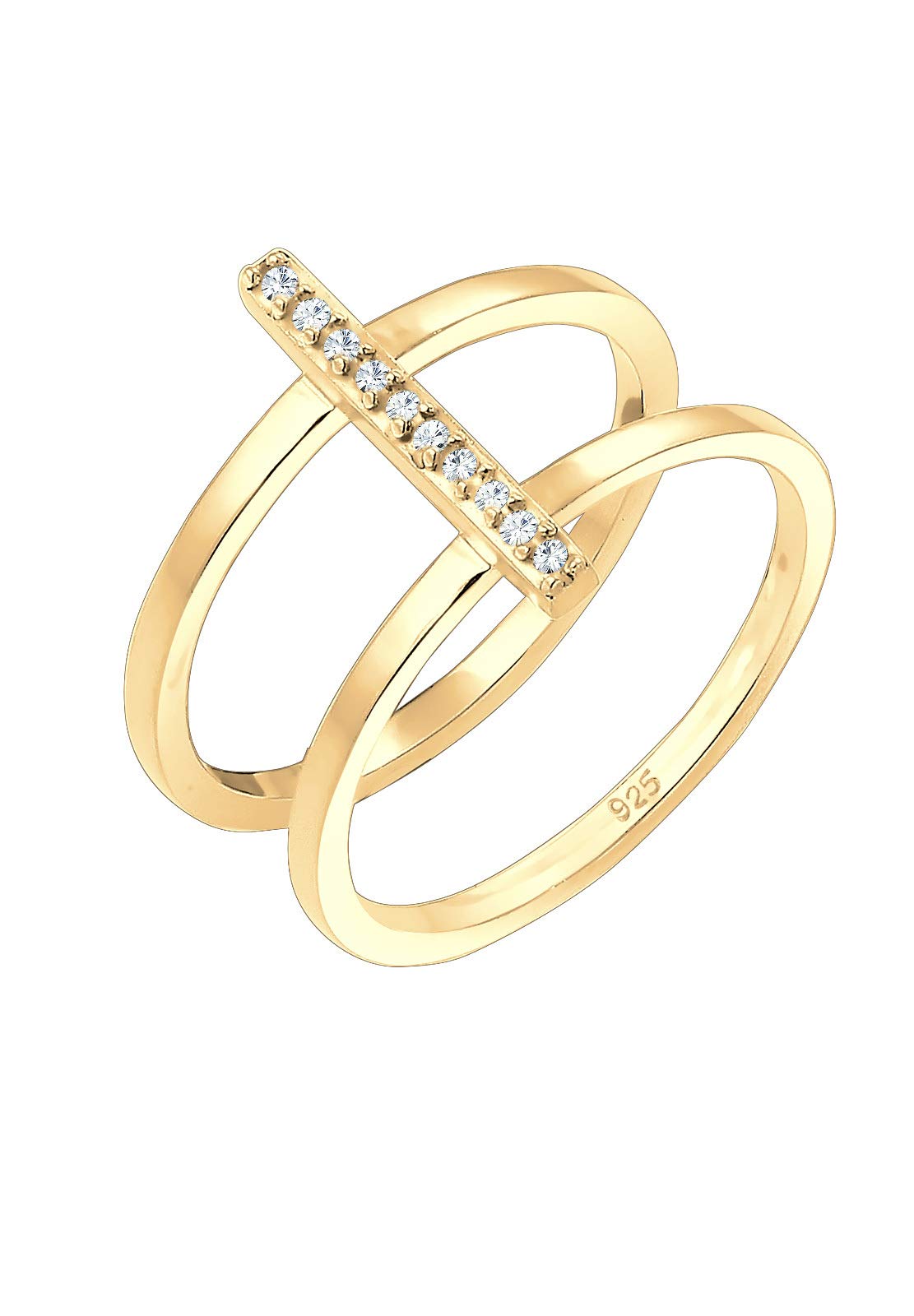 Elli Ring Geo Crystals 925 Sterling Silver Gold Plated