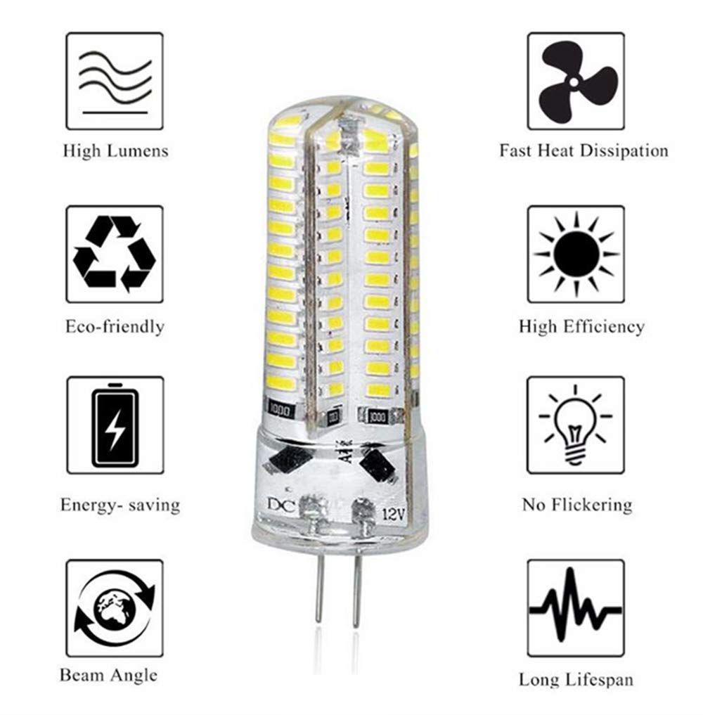 G4 LED Light Bulbs 3W Cool White 6000K - 8 Pack For Halogen Replacement