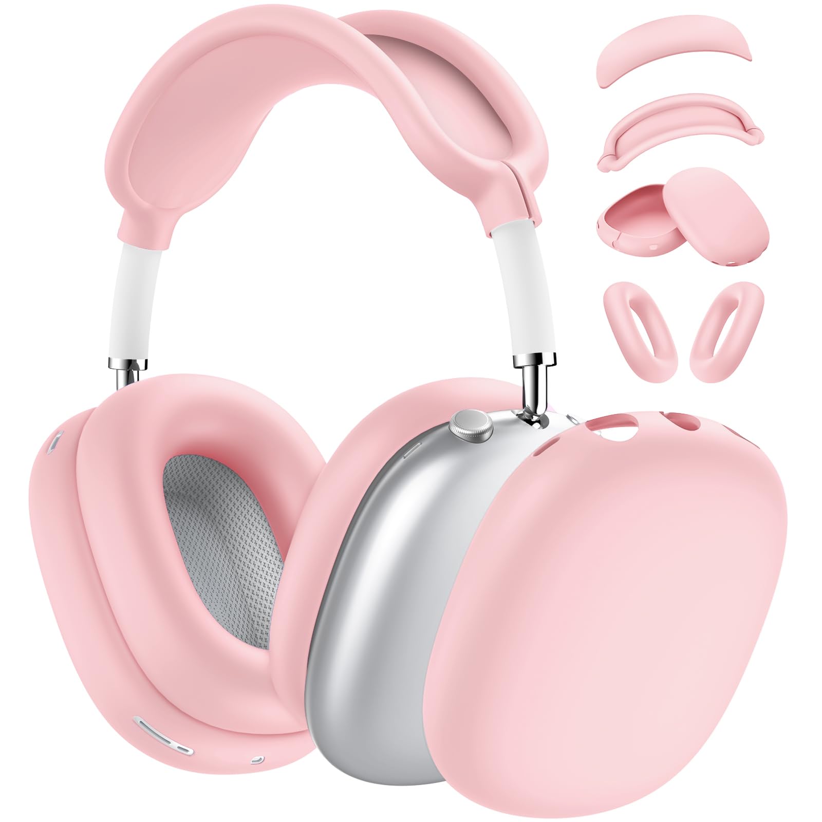 [4 in 1] Silicone Case Cover for AirPods Max USB-C (2024), Anti-Scratch Sweat-Proof Ear Pad Case Cover/Ear Cups Cover/Headband Cover Accessories