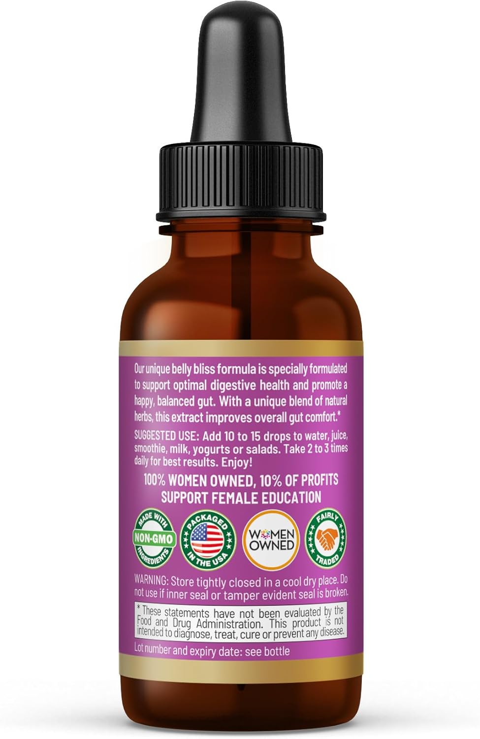 Herbal Goodness Belly Bliss - Liquid Probiotic for Digestive Health | Probiotics for Kids and Adults | Natural Gut Health and Comfort | Digestive Wellness Support | 1 oz Bottle