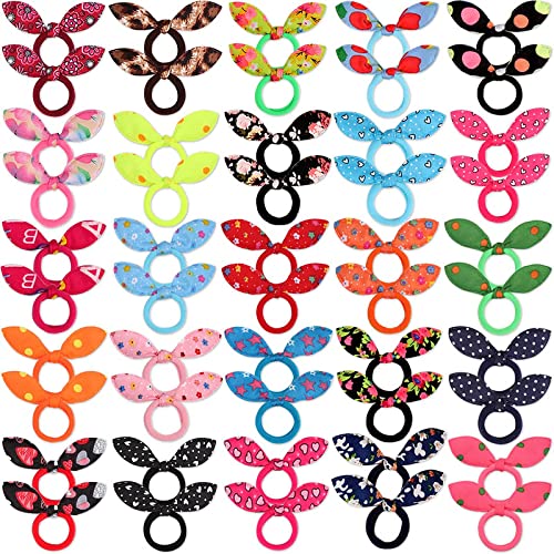 Staila 24 pcs Children Rubber Bands, Cute Toddler Rabbit Ear Hair Ties, Seamless No Crease Elastic Cotton Bows Ponytail Holders Hair Accessories for Baby Toddler, Kids, Teens (B0BDS4NHM6) Amazon Price History, Amazon Price Tracker