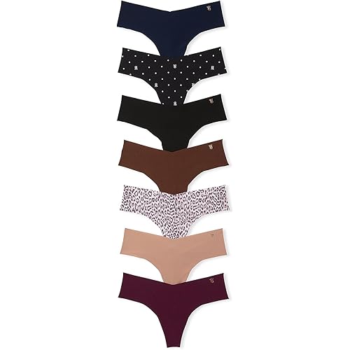 Victoria's Secret Women's No Show Thong Underwear, Panties for Women, Multi Pack (XS-XXL)