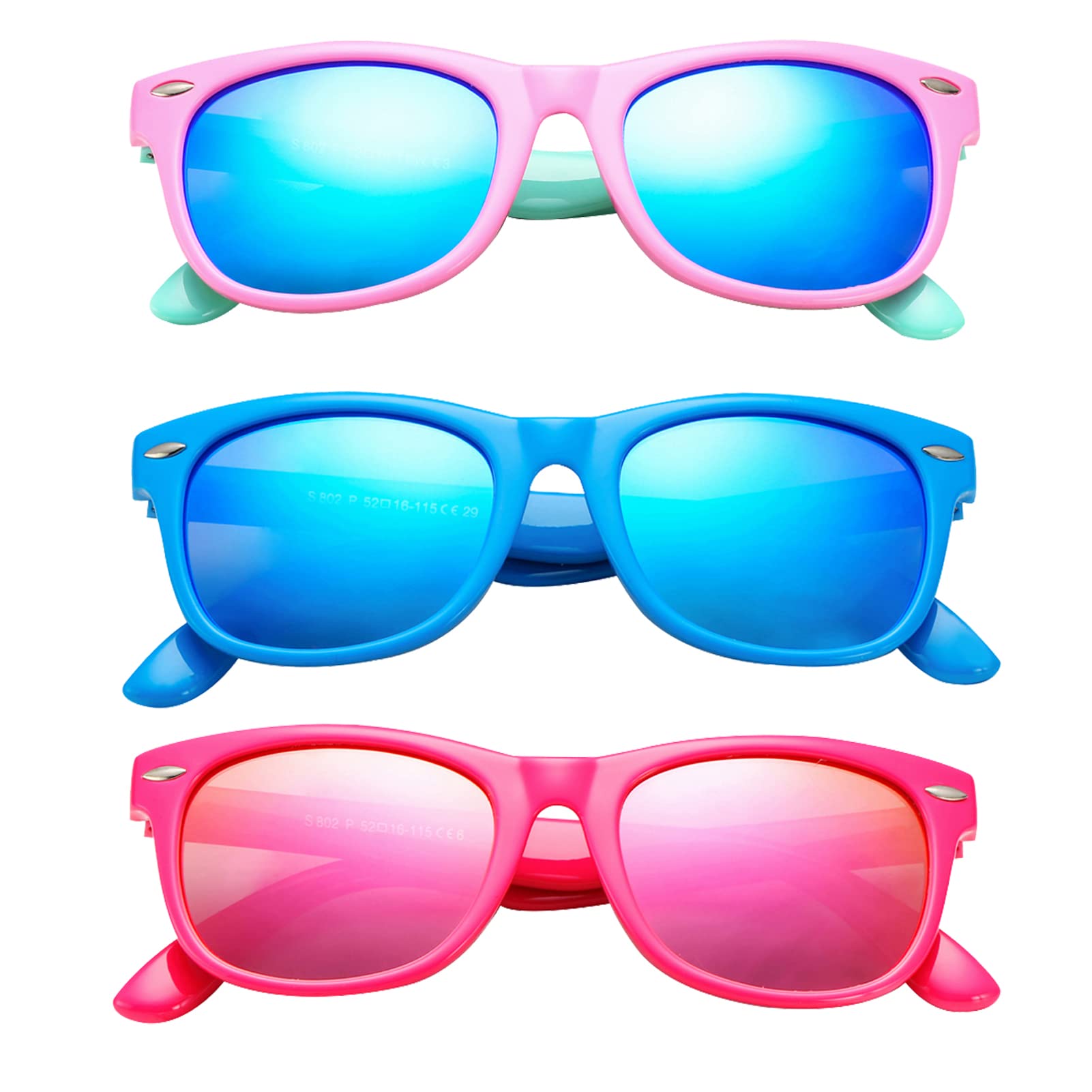 COASION Kids Polarized Sunglasses Age 3-9 Flexible Shades UV Protection