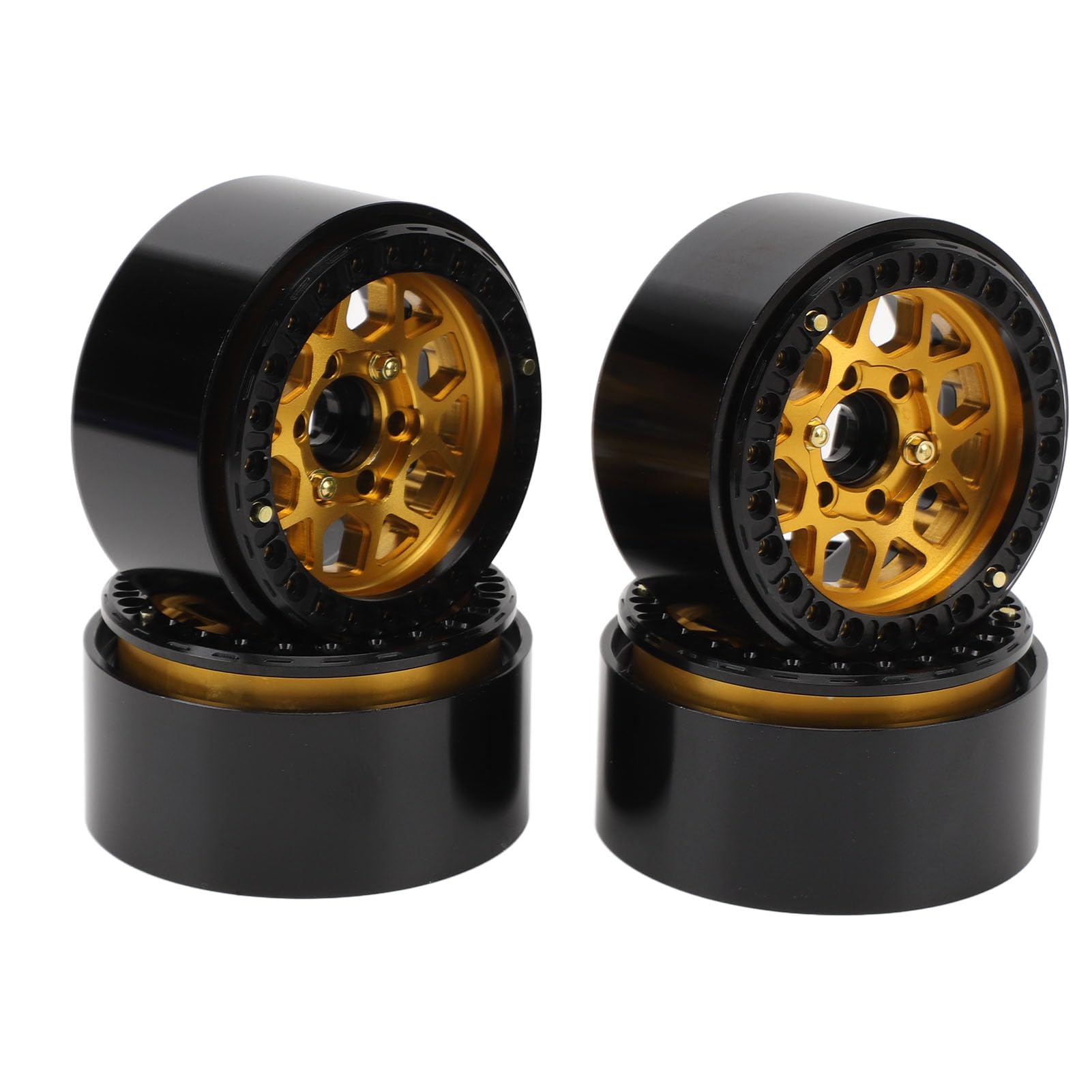 Socobeta Piasty kół RC ze Stopu Aluminium 1,9 Cala z blokadą koralikową do Samochodów w Skali 1/10 Wentylowana Konstrukcja Zapewniająca stabilność i Odprowadzanie Ciepła dla Hobbystów RC