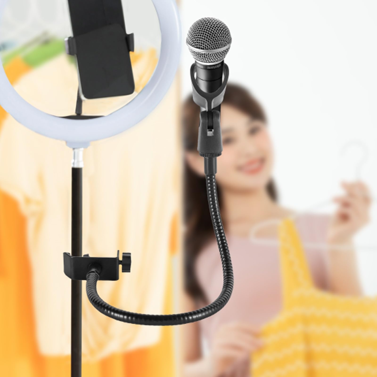 Asta Microfono Scrivania Supporto for microfono flessibile a collo di cigno, morsetto da tavolo regolabile for trasmissioni radiofoniche NOVITÀ