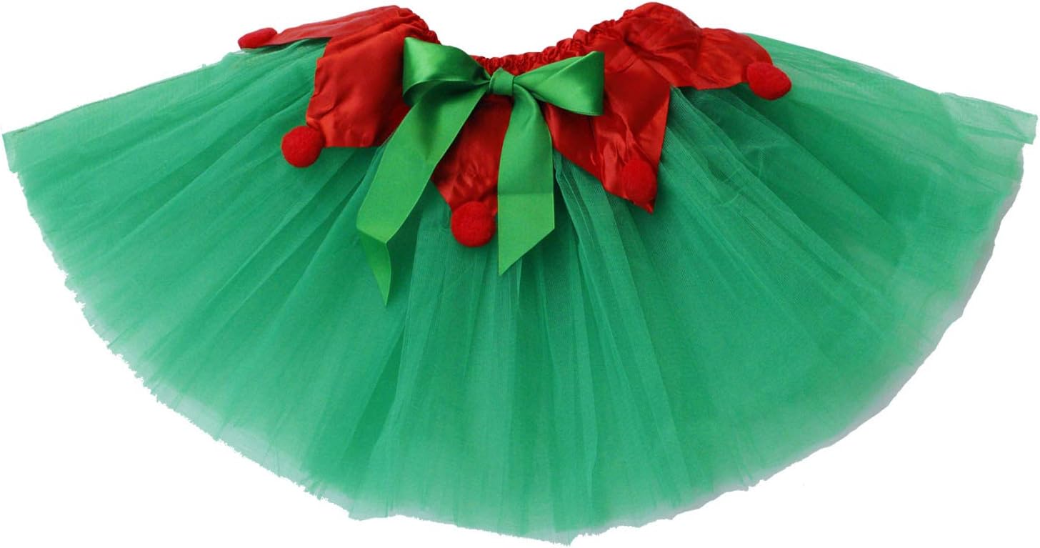 Christmas Tutu for Women Girls Baby Elf Costume Red Green Tutu Skirts