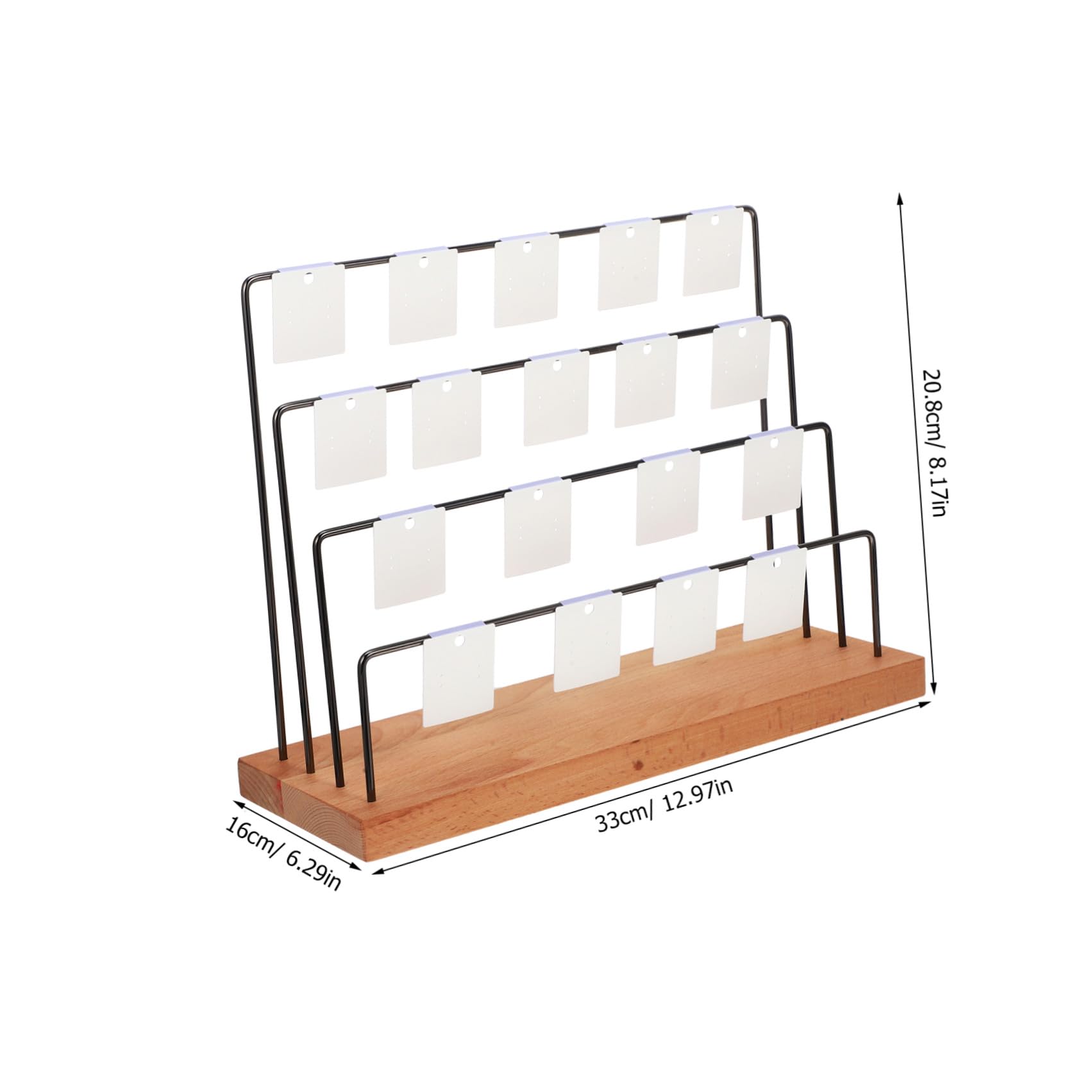 YARNOW Présentoir à Bijoux Organisateur de Bureau Multifonctionnel en Bois et Fer pour Boucles D'oreilles pour Maison et Diffusion en Direct