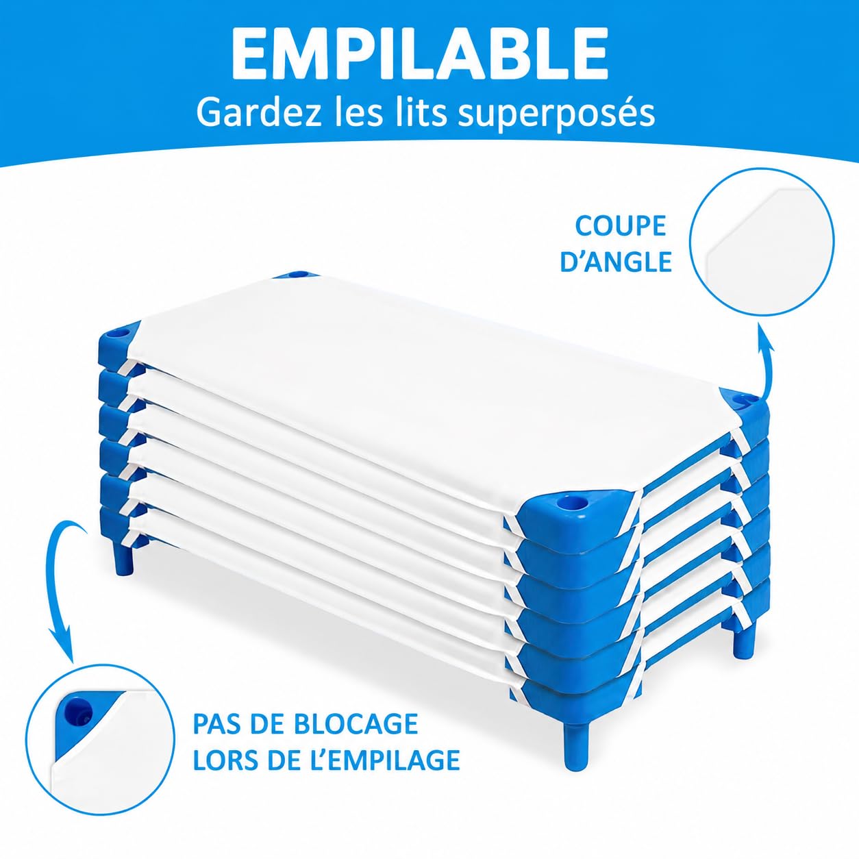 Lot de 20 Draps Housses pour Lit de Sieste Maternelle 130 x 60 cm - Taille Standard en Microfibre Respirante, Draps Ajustés avec Élastiques pour Crèche, Garderie et École - Blanc