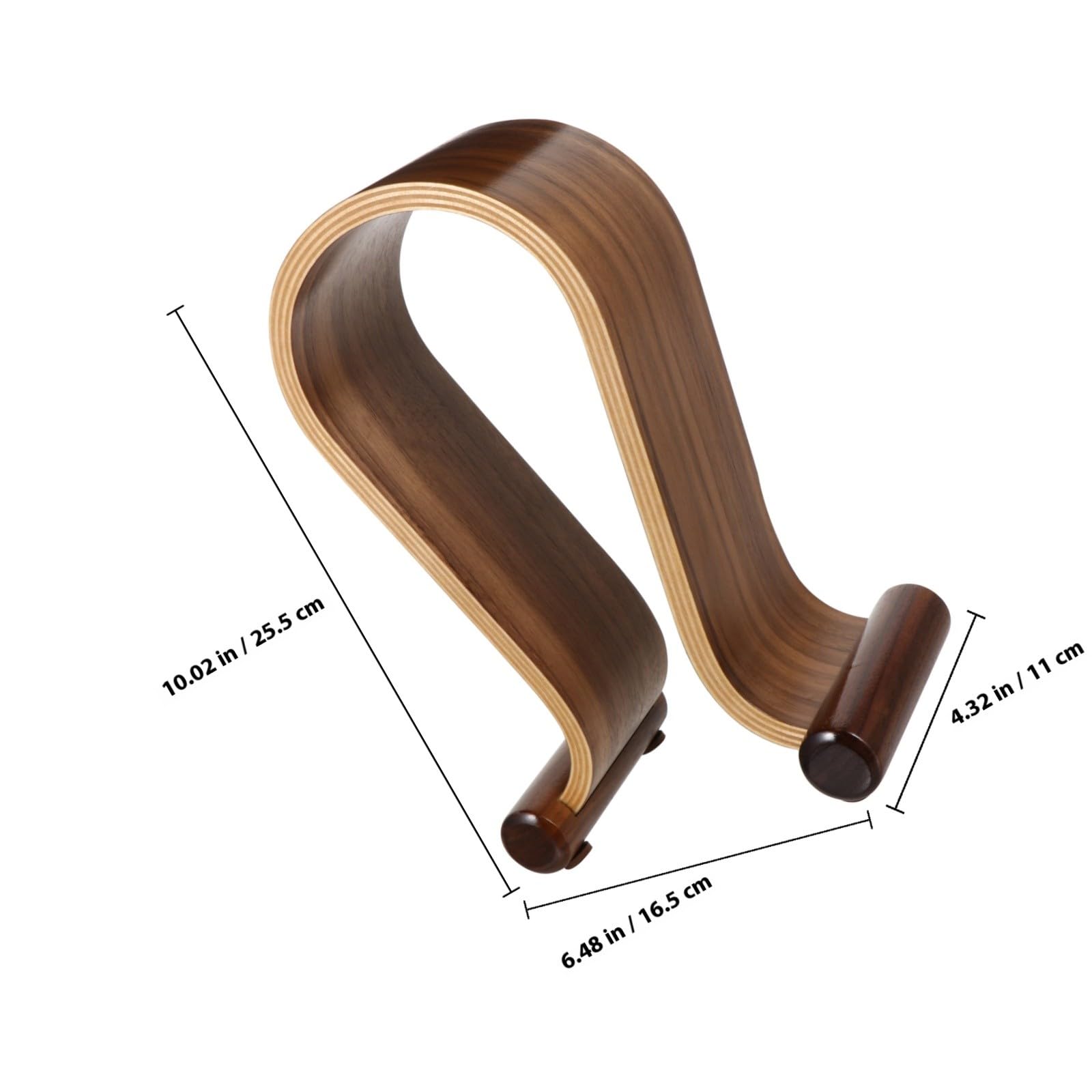 Support pour Casque Audio en Bois Noyer Stable et Robuste Accessoire Bureau Gaming