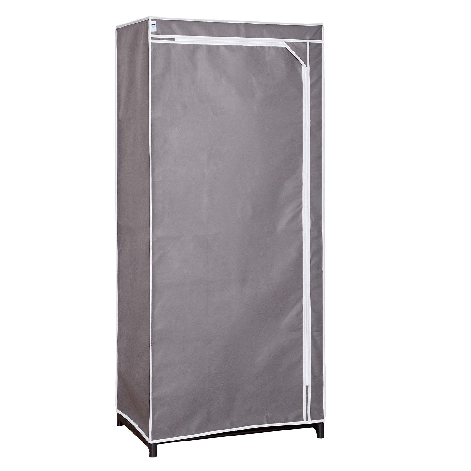 Love !T Store !T Faltschrank für die Aufbewahrung von Kleidung, Schuhen und mehr Stoffschrank mit Kleiderstange, Aus Stoff (atmungsaktives Vlies), Grau, 75x50x160 cm