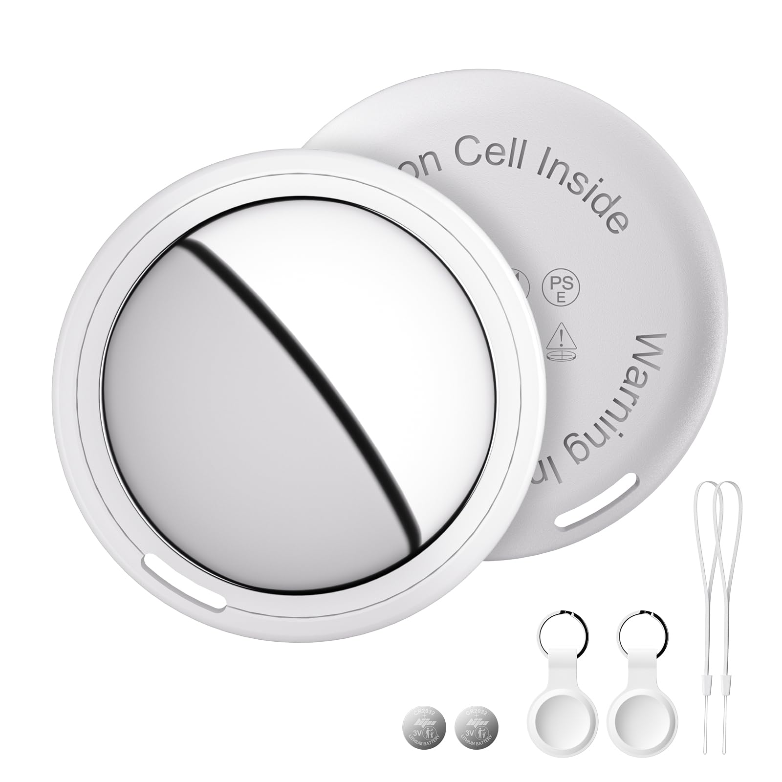 Bnlei Smart Air Tracker Tag kompatibel mit Apple Wo ist? (nur iOS), Inklusive Ersatzbatterie, Bluetooth Tracker Tag Key Finder für Schlüssel, Fahrrad, Wallet, Koffer, Reisepässe (Weiß, 2-Pack)