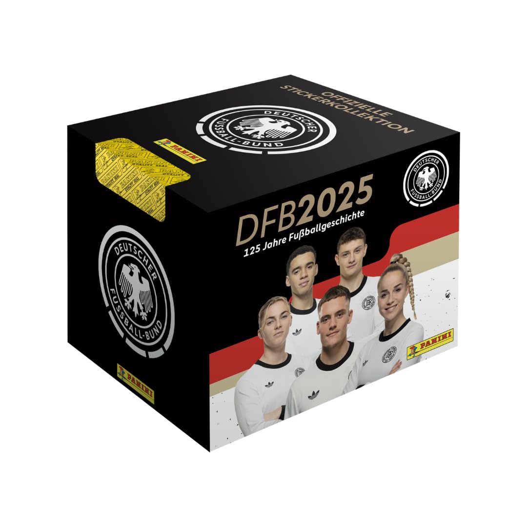 Panini DFB 2025-125 Jahre Fußballgeschichte Stickerkollektion (Box mit 36 Tüten)