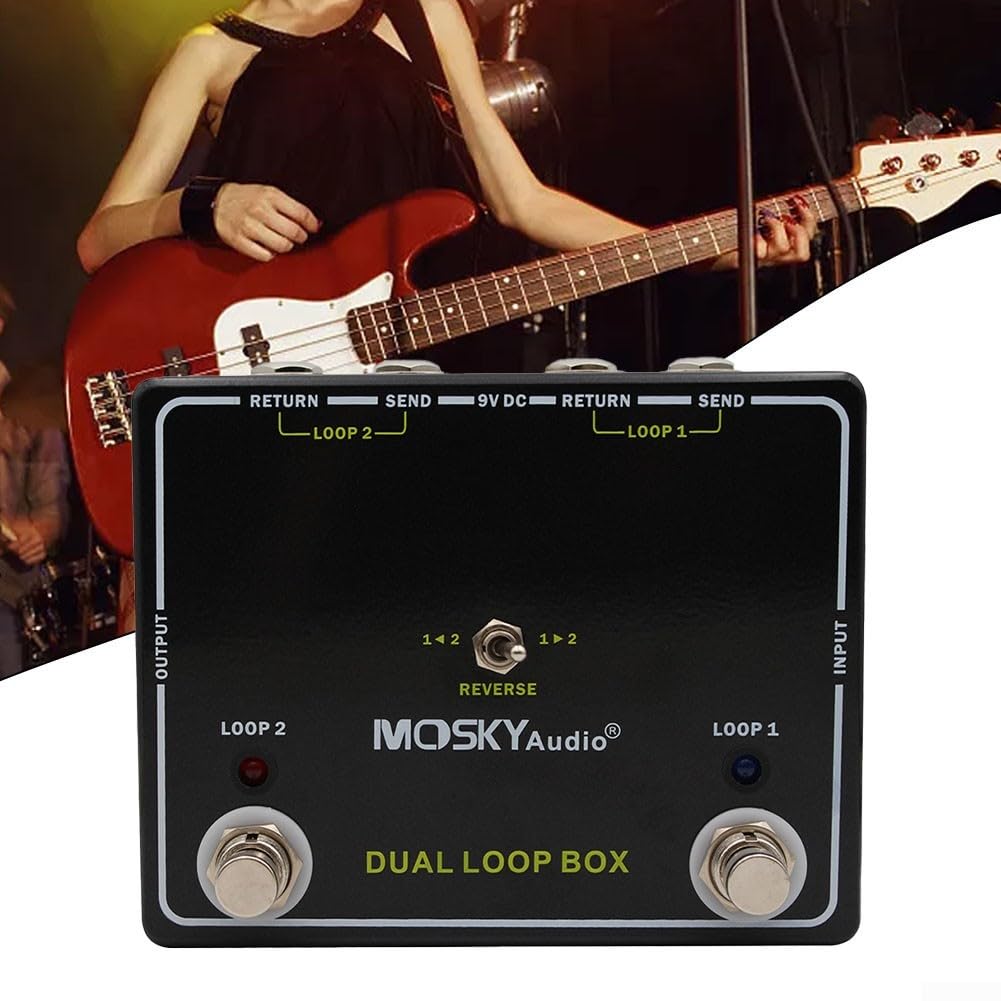 Zilimontt Guitarra Looper, Pedal de efectos de bucle de guitarra,Pedal de afinador Looper, Máquina de bucle de guitarra,Pedal de bucle de guitarra eléctrica para guitarras y bajo teclado