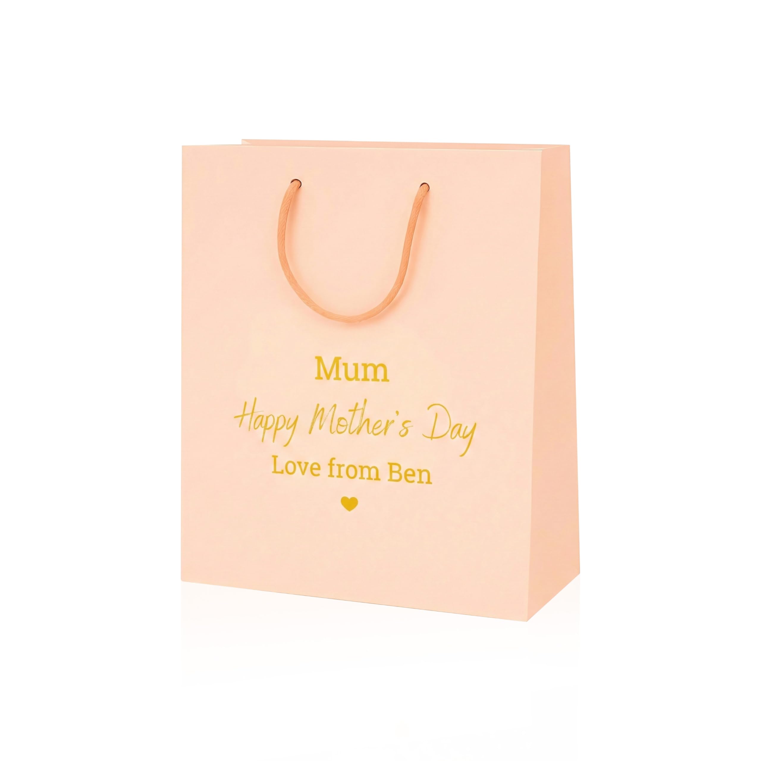 COOKIES AND KOALAS Personalised Mother’s Day Gift Bag – Luxury Pink Foil Printed Gift Bag – Small 20×24×10 cm – Custom Gold or Silver Foil Name – Reusable Mother’s Day Gift Packaging for Mum