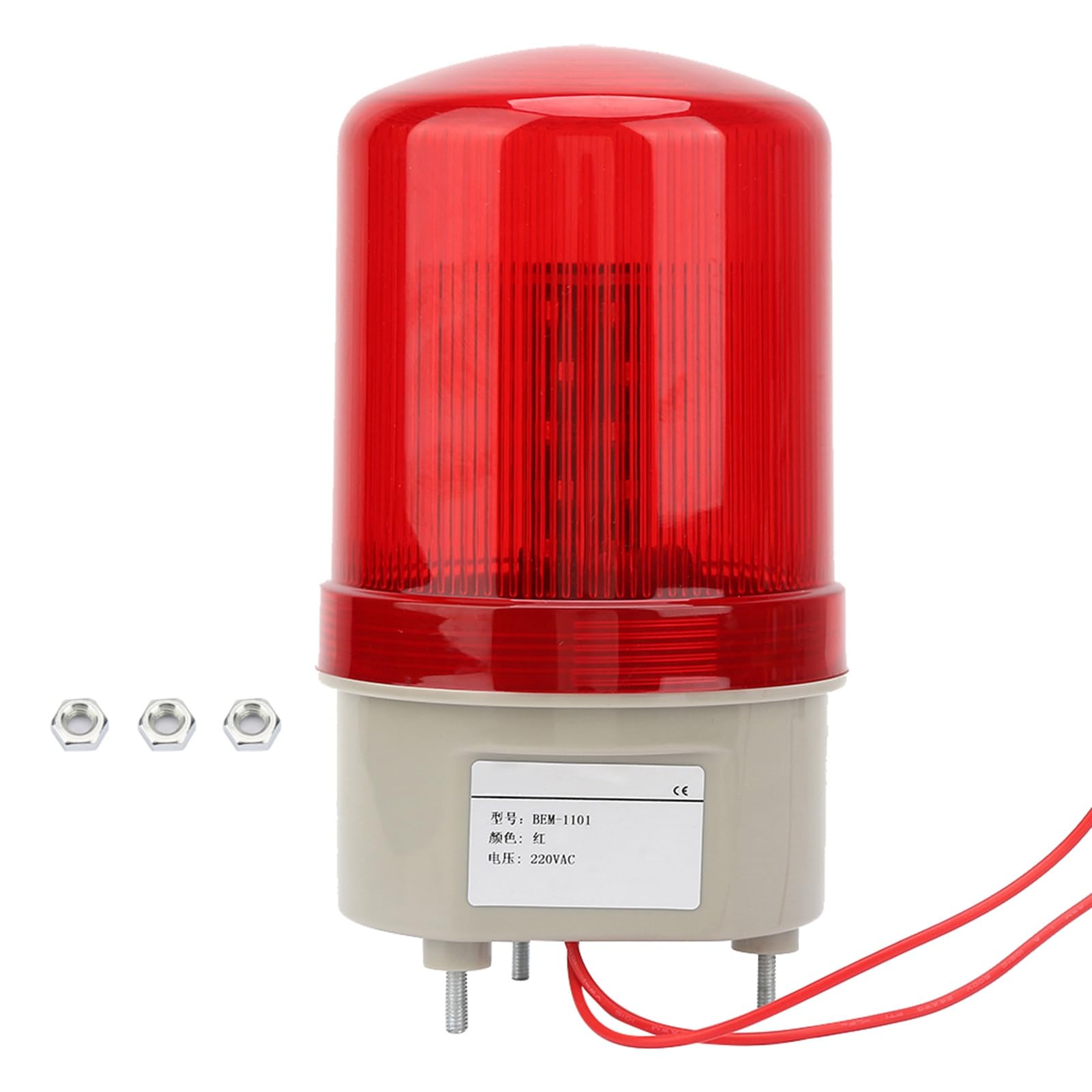 Watris Veiyi 220VAC Rotierende Signalleuchte, Rote LED Sirene Alarmsirene, 97mm Durchmesser Blinklicht Für Innen- Und Außenbereiche