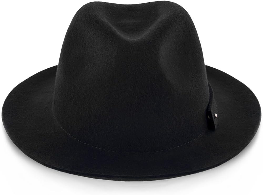 Journey Wool Felt Fedora Hat Crushable & Packable, 100% Australian Wool Felt, Travel Hat with Decorative Band & Walrus Pin