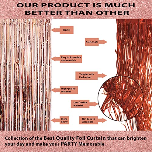 Image of Party Propz Bride to Be Decoration Set Combo - Huge 14 Pcs, Rose Gold Bridal Shower Decorations Kit | Bachelorette Party Decorations Items | Bride to Be Banner (Cardstock) | Rose Gold Foil Curtains