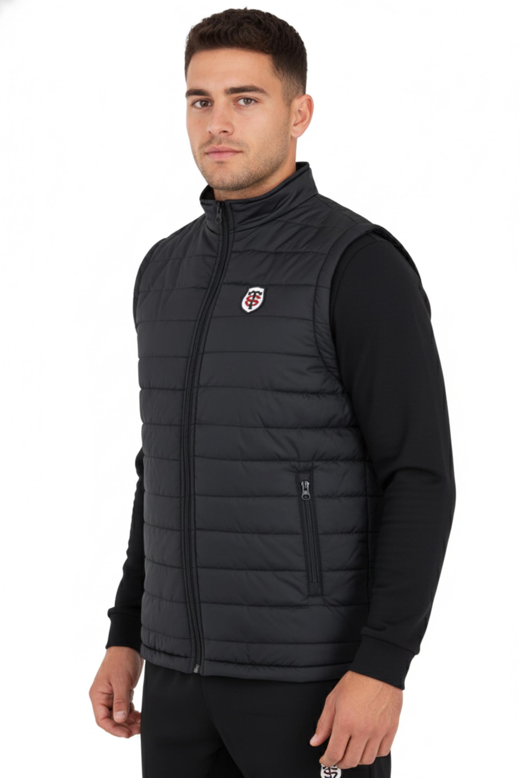STADE TOULOUSAIN Doudoune sans Manche Toulouse - Collection Officielle - Rugby - Matière Polyester - Taille Homme