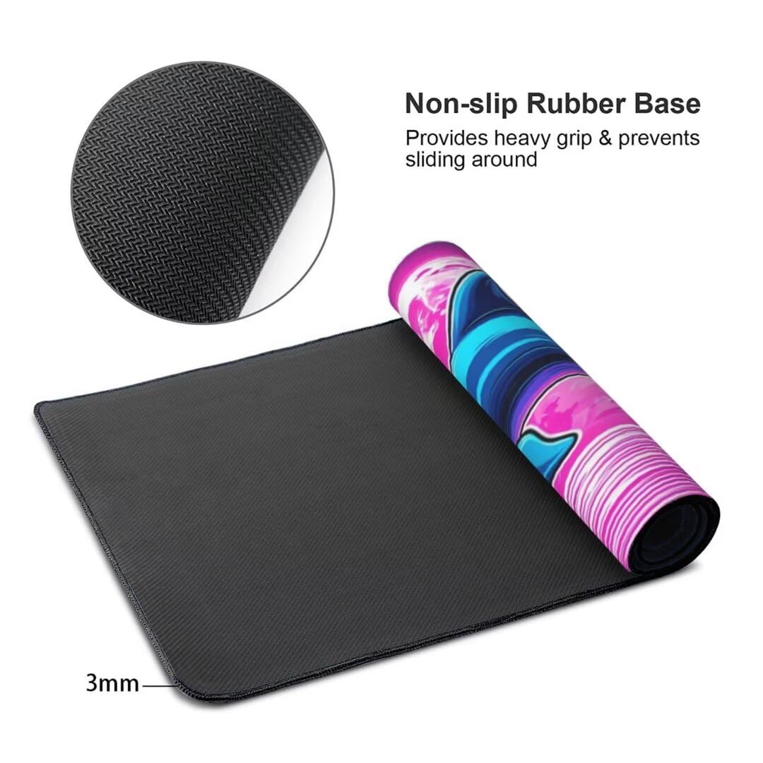 Alfombrilla de ratón 1400x600x3 MM, Alfombrilla Ratón XXL Extendida de Gran Tamaño con Bordes Cosidos, Base de Goma Antideslizante Almohadilla para Teclado, Delfín de la Luna S-12311