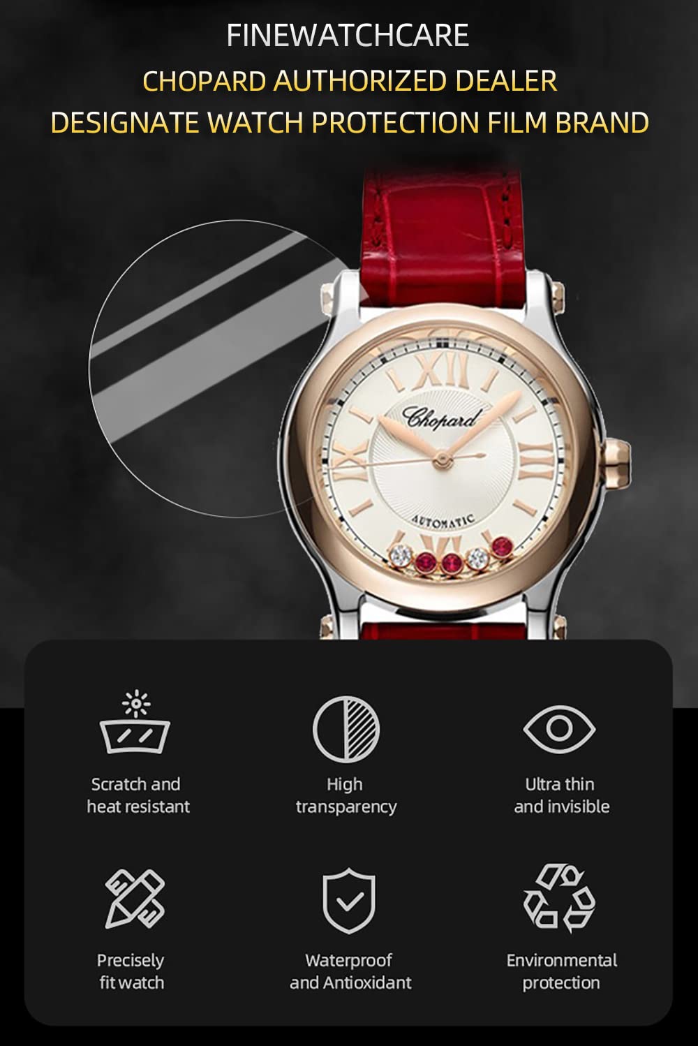 Amazon.co.jp: Finewatchcare 腕時計保護フィルム ショパール ハッピー