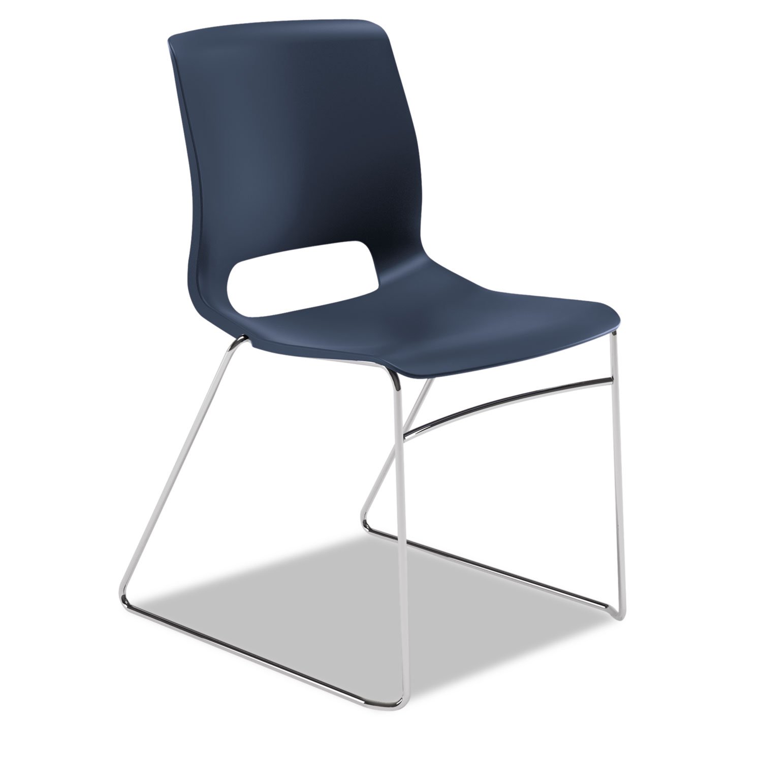 HON MS101RE Motivate Seating High-Density Stacking Chair, Regatta/Chrome, 4/Carton