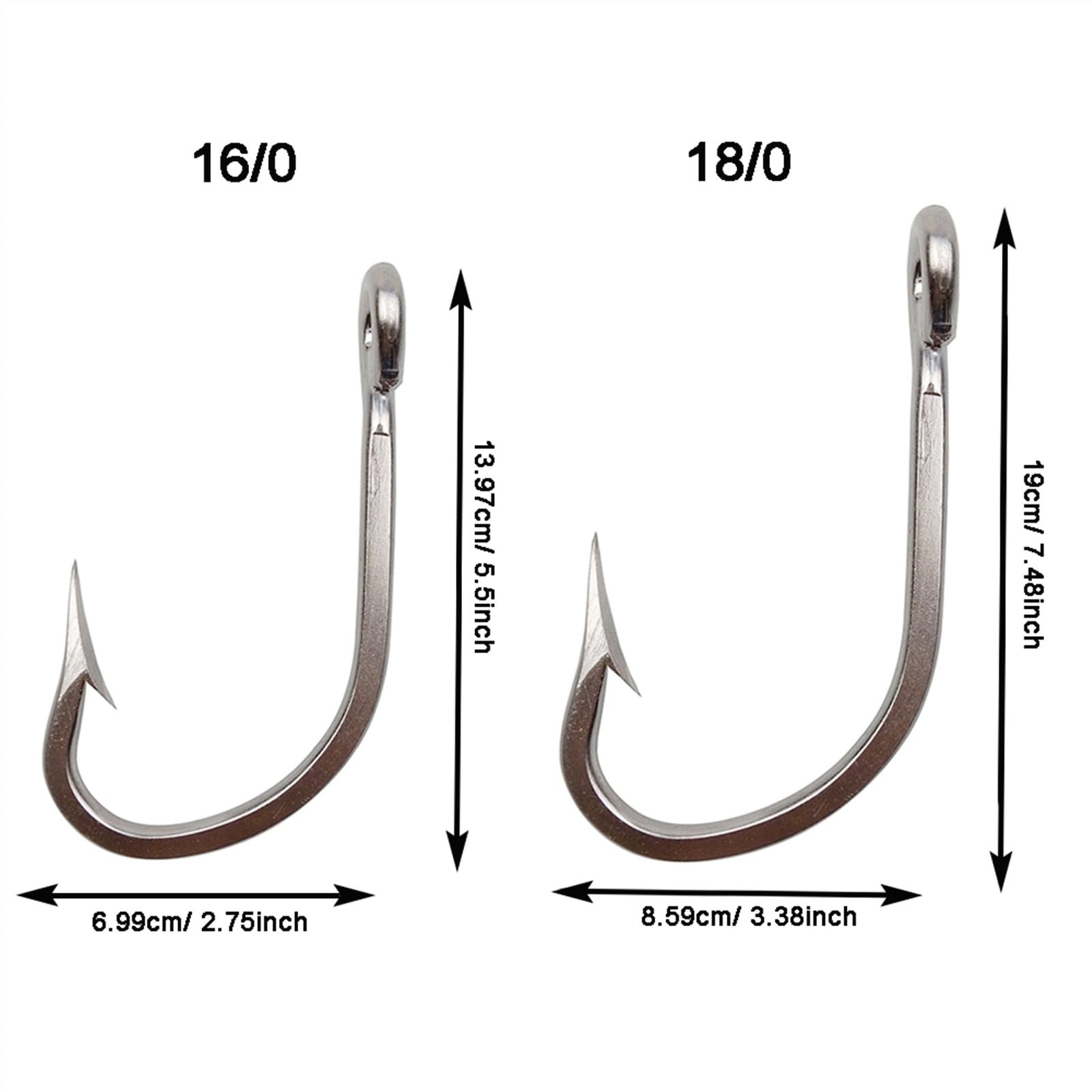 Amazon.co.jp: 釣り針 2 個のステンレス鋼釣りフック大型サメとマグロ