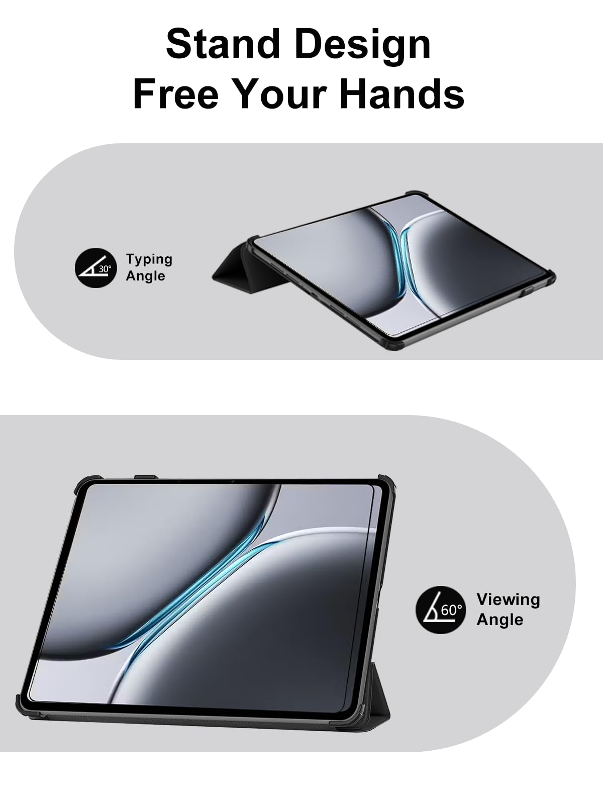 Étui Magnétique Pour Tablette KINGRID W90 11 Pouces - Housse 3 Volets En PU Et PC Antichoc - Support Pour Visionnage Et Frappe - Noir - 10