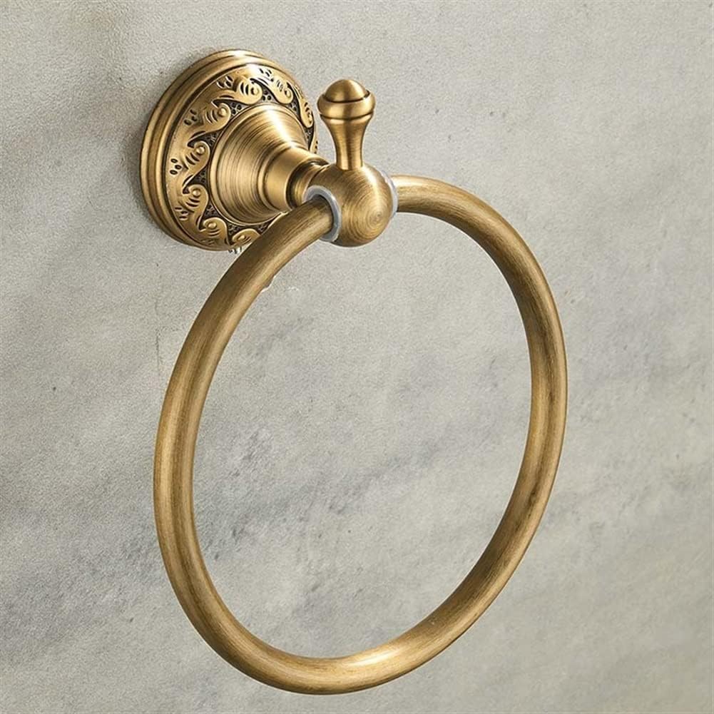 Bathroom Bath Towel Holder, Hand Towel Ring, Round Towel Rings, Wall Mounted Towel Holder, Aluminum Antique Towel Hook, Brass Color Accessories,Mjh-1003a-A (Mjh 1003a)